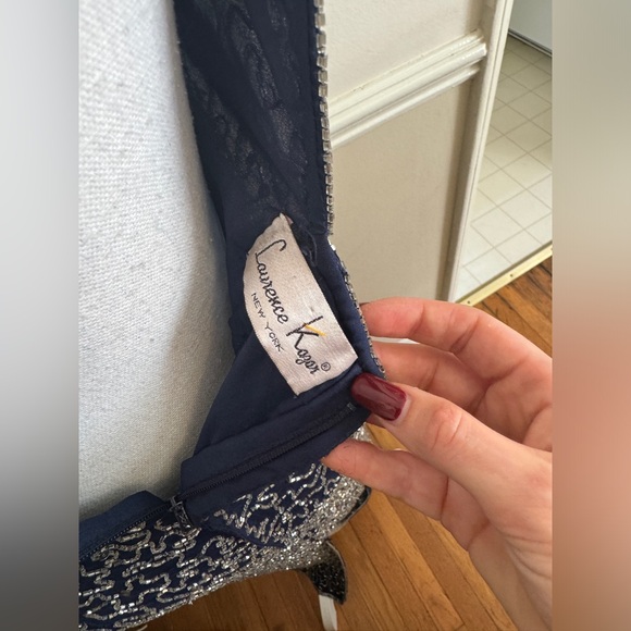 90s Vintage Lawrence Kazar Floor Length Beaded Gown - Picture 3 of 11